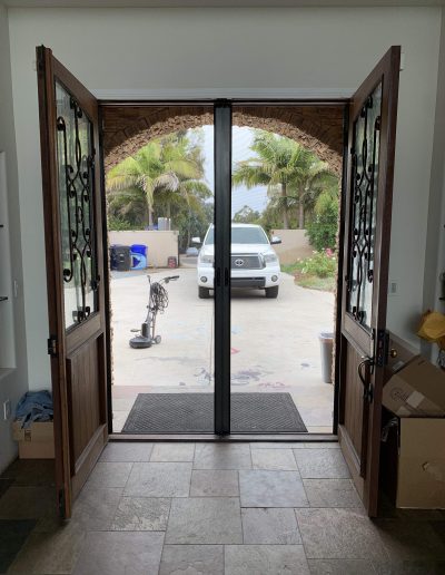 Interior View of Bronze French Retractable Door Interior