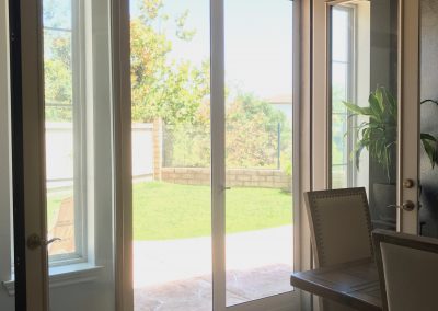 Vista French/Double Swinging Screen Door in White with UltraVue, Interior View