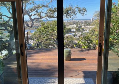 Premiere French Sliding Screen Doors with UltraVue Mesh (in Bronze) Interior View