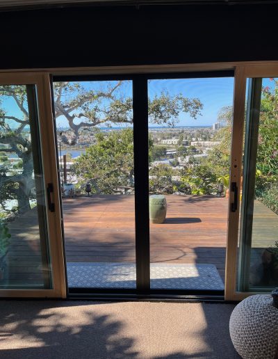 Premiere French Sliding Screen Doors with UltraVue Mesh (in Bronze) Interior View