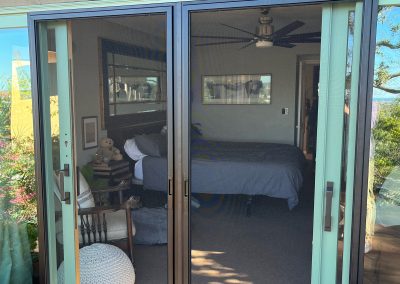 Premiere French Sliding Screen Doors with UltraVue Mesh (in Bronze) Exterior View