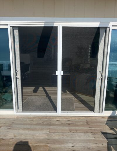 Standard Sliding Doors in white on dual sliding track system